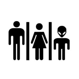 Sticker indicator toaleta, Alien, negru, 25x16 cm imagine