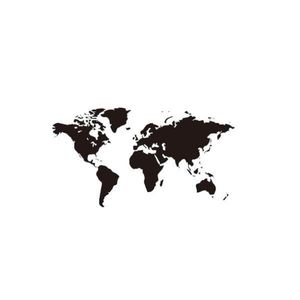 Sticker pentru perete, harta lumii, negru, 200x109 cm imagine