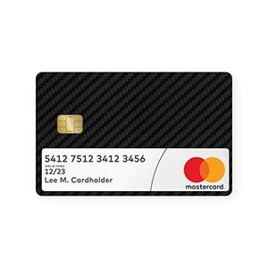 Folie Skin Autocolanta pentru Carduri bancare, cu Cip Mic dreptunghiular, Negru carbon, acoperire partiala imagine