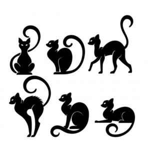 Sticker decorati, pachet pisici, negru, 95x95 cm imagine