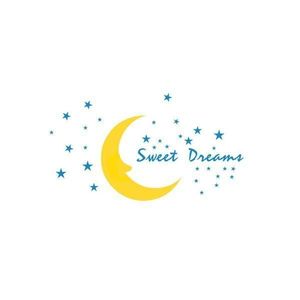 Sticker decorativ, Sweet dreams cu Luna, 150x170 cm imagine