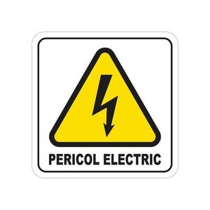 Set stickere avertizare, Pericol electric, 12X12 cm, 4 buc imagine