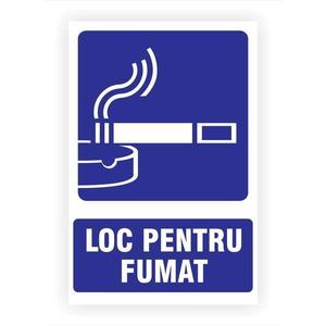 Sticker indicator, Loc pentru fumat, 20x30 cm imagine