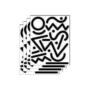 Set stickere decorative perete, linii geometrice abstracte, 4 buc, negru, 28x35 cm imagine