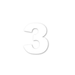 Sticker decorativ, Cifre autoadezive, Cifra 3, inaltime 10 cm, alb imagine
