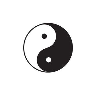 Sticker decorativ, Yin si Yang, Negru, 100x94 cm imagine