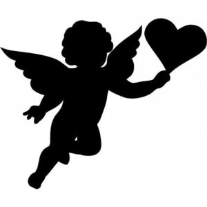Sticker decorativ, Cupidonul, Negru, 67x55 cm imagine