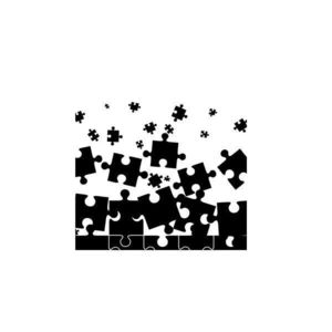 Sticker decorativ, Puzzle, Negru, 174x119 cm imagine