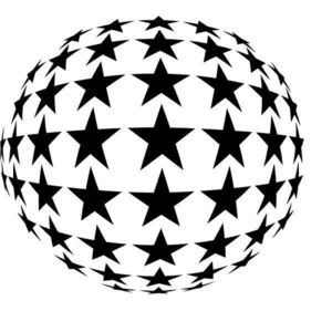 Sticker decorativ, Glob cu stele, Negru, 110x120 cm imagine