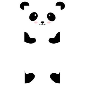Sticker decorativ usa Ursuletul Panda, negru, 96 x 85 cm imagine