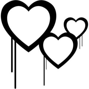 Sticker decorativ, Inima simbolul iubirii, Negru, 108x110 cm imagine