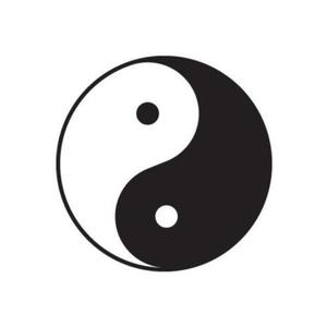 Sticker decorativ, Yin si Yang, Negru, 40x38 cm imagine