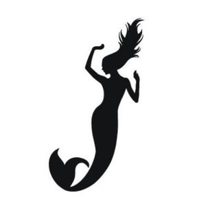 Sticker decorativ, Dancing Mermaid, Negru, 94x150 cm imagine