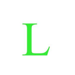 Sticker decorativ, Litera L, inaltime 20 cm, verde fluorescent imagine