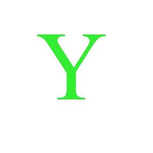 Sticker decorativ, Litera Y, inaltime 20 cm, verde fluorescent imagine