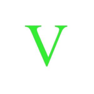 Sticker decorativ, Litera V, inaltime 20 cm, verde fluorescent imagine