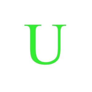 Sticker decorativ, Litera U, inaltime 20 cm, verde fluorescent imagine