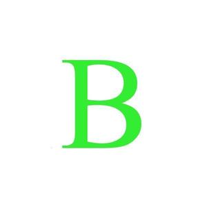 Sticker decorativ, Litera B, inaltime 20 cm, verde fluorescent imagine