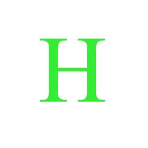 Sticker decorativ, Litera H, inaltime 20 cm, verde fluorescent imagine