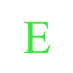 Sticker decorativ, Litera E, inaltime 20 cm, verde fluorescent imagine