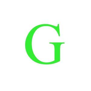 Sticker decorativ, Litera G, inaltime 20 cm, verde fluorescent imagine