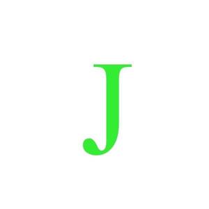 Sticker decorativ, Litera J, inaltime 20 cm, verde fluorescent imagine