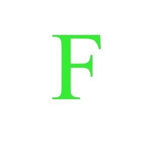 Sticker decorativ, Litera F, inaltime 15 cm, verde fluorescent imagine