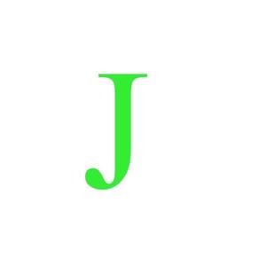 Sticker decorativ, Litera J, inaltime 15 cm, verde fluorescent imagine