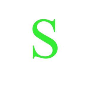 Sticker decorativ, Litera S, inaltime 20 cm, verde fluorescent imagine