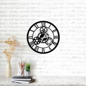 Ceas de perete, Davin Clock, Metal, Dimensiune: 46 x 46 cm, Negru imagine