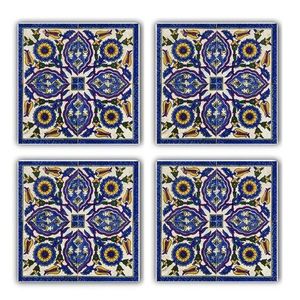 Set suporturi de pahare, Taylor, 366TYR1103, Piatra, 10 x 10 x 1 cm, 4 piese, Multicolor imagine
