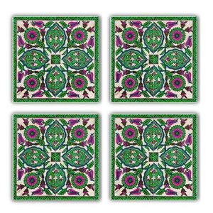 Set suporturi de pahare, Taylor, 366TYR1104, Piatra, 10 x 10 x 1 cm, 4 piese, Multicolor imagine
