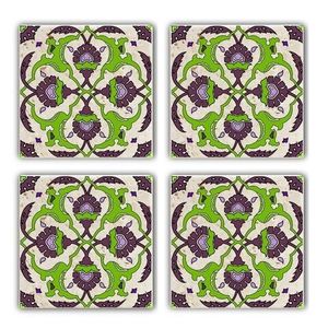 Set suporturi de pahare, Taylor, 366TYR1109, Piatra, 10 x 10 x 1 cm, 4 piese, Multicolor imagine
