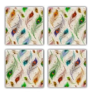 Set suporturi de pahare, Taylor, 366TYR1123, Piatra, 10 x 10 x 1 cm, 4 piese, Multicolor imagine