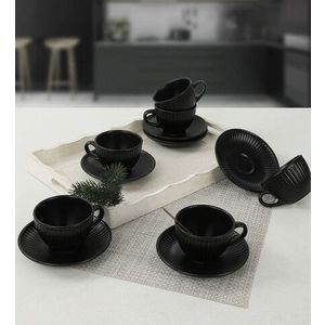 Set pentru ceai, Keramika, 275KRM1526, Ceramica, Negru mat imagine
