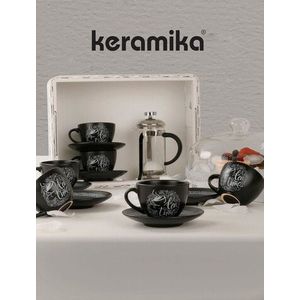 Set pentru ceai, Keramika, 275KRM1524, Ceramica, Negru mat imagine
