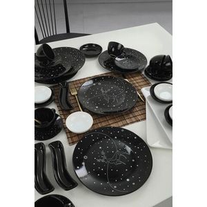Set de mic dejun, Keramika, 275KRM1612, Ceramica, Alb/Negru imagine
