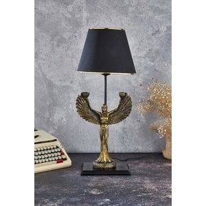 Lampa de masa, FullHouse, 390FLH1934, Baza din lemn, Aur/Negru imagine
