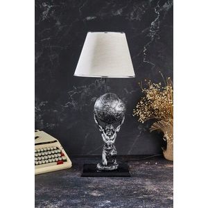 Lampa de masa, FullHouse, 390FLH1944, Baza din lemn, Argintiu / Bej imagine