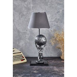 Lampa de masa, FullHouse, 390FLH1943, Baza din lemn, Argintiu / Antracit imagine