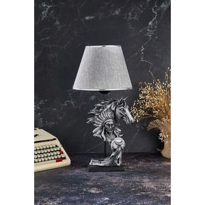 Lampa de masa, FullHouse, 390FLH1915, Baza din lemn, Gri argintiu imagine