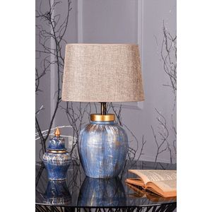 Lampa de masa, Hmy Design, 687HMY1589, Metal, Albastru/Maro imagine