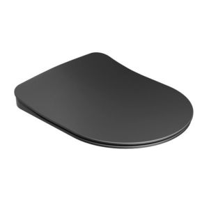 Capac wc Ravak Uni Chrome Flat cu inchidere lenta negru mat imagine