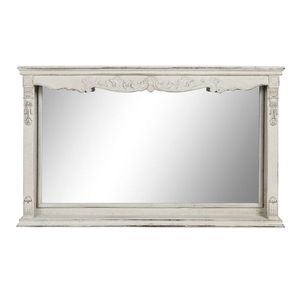 Oglinda de perete Delight din lemn antichizat alb 125x76 cm imagine