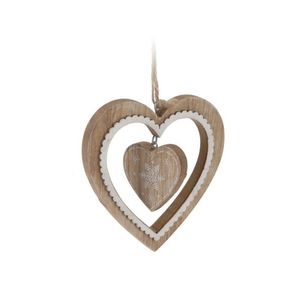 Decoratiune in forma de inima din lemn 11 cm imagine