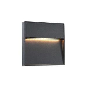 Lampi de perete led de exterior, 2 buc., negru, 3 w, patrat imagine