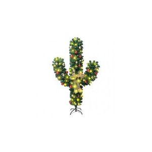 Cactus de craciun cu suport si led, verde, 150 cm, pvc imagine