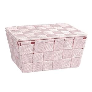 Cos depozitare cu capac, Wenko, Adria, 19 x 10 x 14 cm, polipropilena, roz imagine