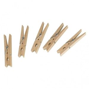Set 50 de carlige pentru rufe Wenko, 7 cm, lemn/metal, natur imagine