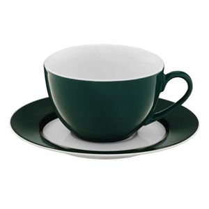 Set de cafea / ceai 12 piese Aura Green, Ambition, portelan, 220 ml, verde imagine